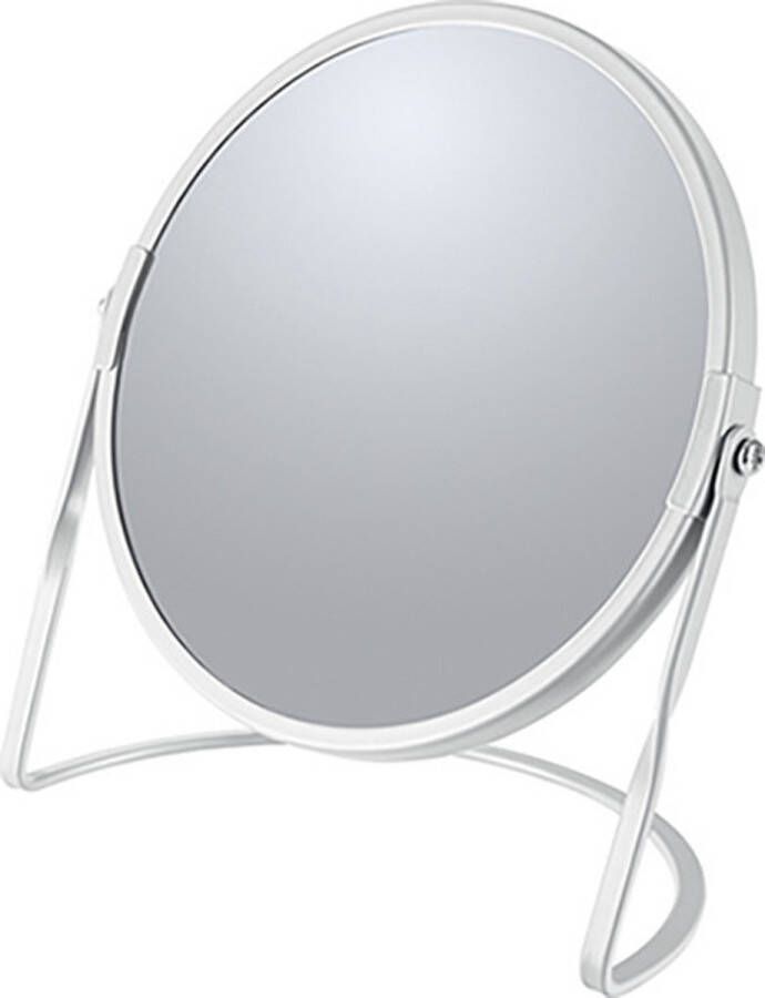 Spirella Make-up spiegel Cannes 5x zoom metaal 18 x 20 cm wit dubbelzijdig Make-up spiegeltjes
