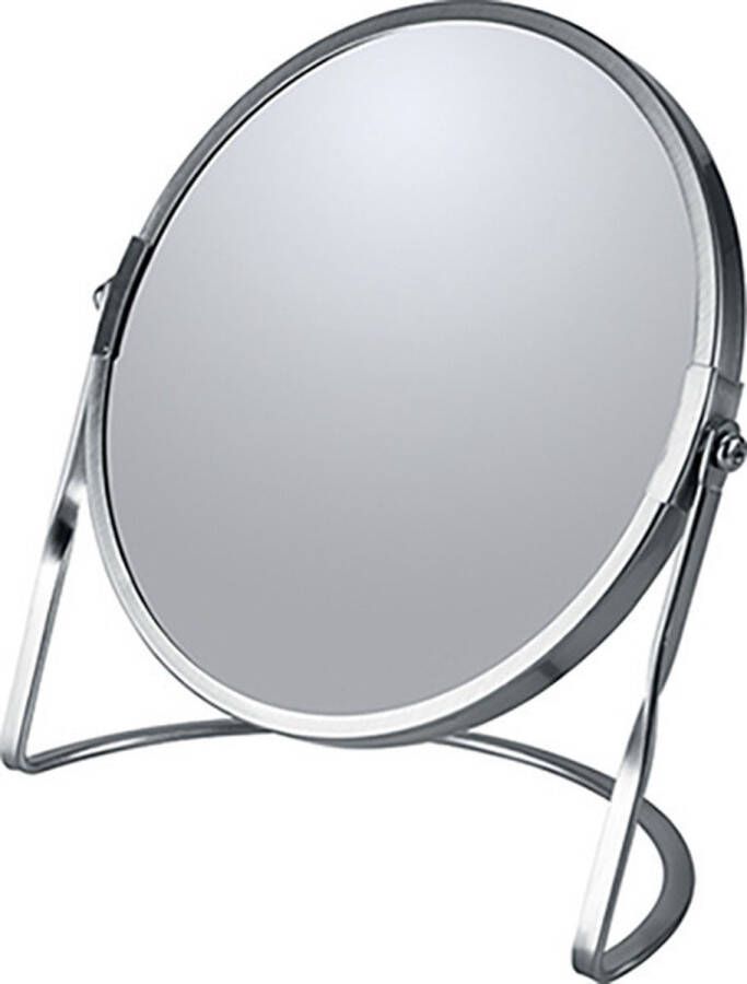 Spirella Make-up spiegel Cannes 5x zoom metaal 18 x 20 cm zilver dubbelzijdig Make-up spiegeltjes