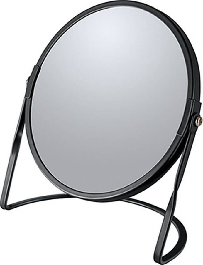 Spirella Make-up spiegel Cannes 5x zoom metaal 18 x 20 cm zwart dubbelzijdig Make-up spiegeltjes