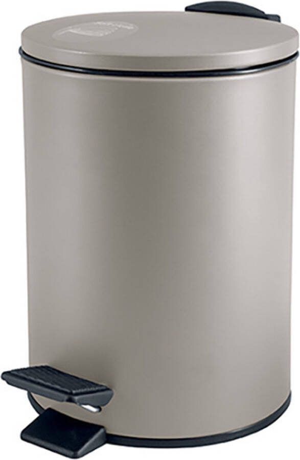 Spirella Pedaalemmer Cannes beige 3 liter metaal L17 x H25 cm soft-close toilet badkamer