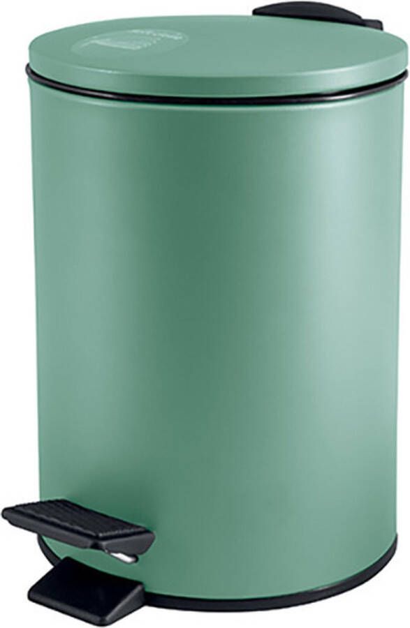 Spirella Pedaalemmer Cannes groen 5 liter metaal L20 x H27 cm soft-close toilet badkamer