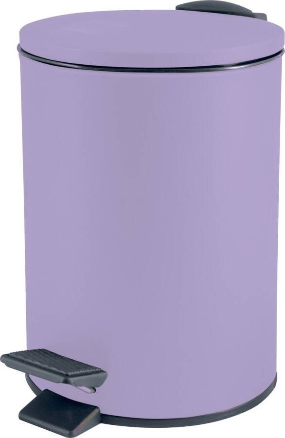 Spirella Pedaalemmer Cannes lila paars 3 liter metaal L17 x H25 cm soft-close toilet badkamer