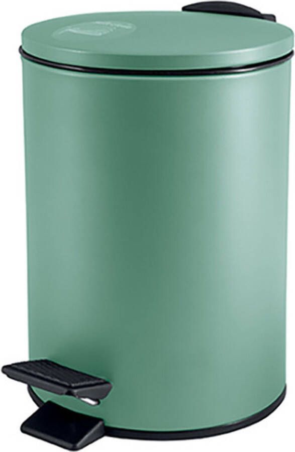Spirella Pedaalemmer Cannes salie groen 3 liter metaal L17 x H25 cm soft-close toilet badkamer