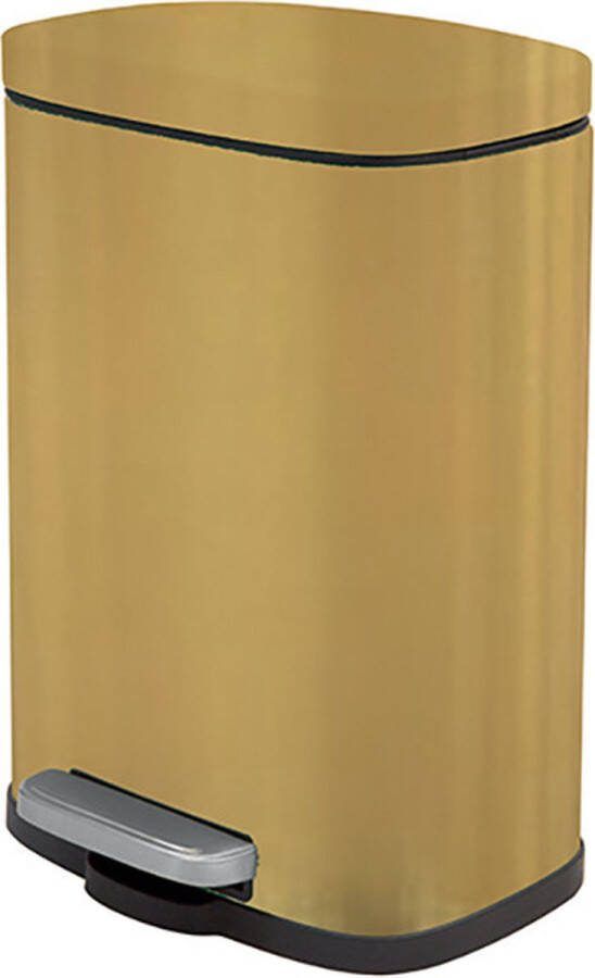 Spirella Pedaalemmer Venice goud 5 liter metaal L21 x H30 cm soft-close toilet badkamer Pedaalemmers