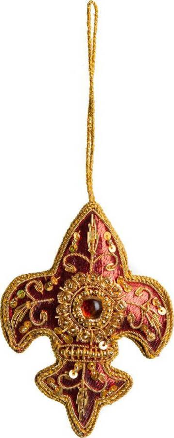 Spiru Hanger Ornament Traditioneel Fleur de Lis Rood (18 cm)
