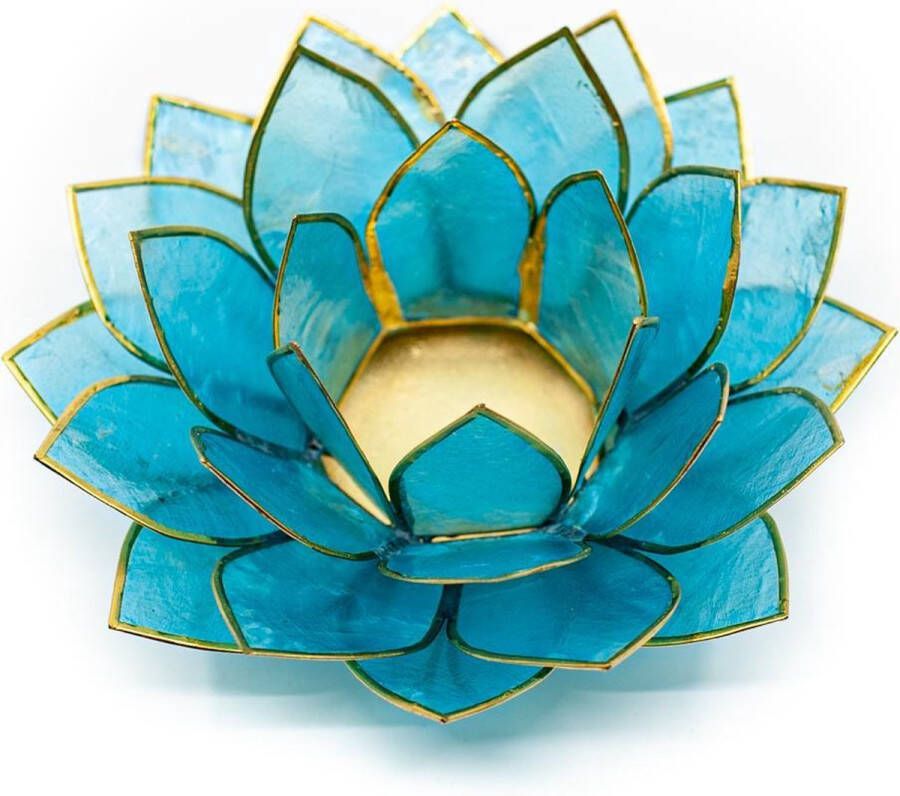 Spiru Lotus Sfeerlicht Blauw Goudrand – Deluxe