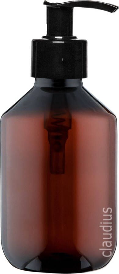 Splashbox Product Support B.V. Lege Plastic Fles 200 ml PET amber met zwarte pomp set van 10 stuks navulbaar leeg