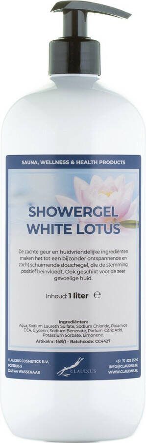 Splashbox Cosmetics B.V. Douchegel White Lotus 1 liter met gratis pomp showergel
