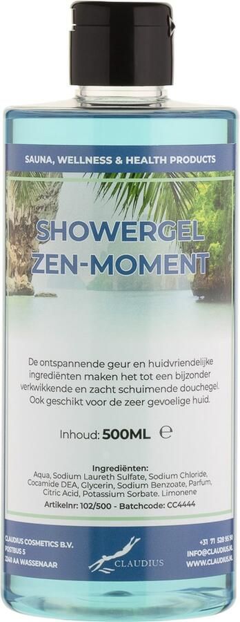 Splashbox Cosmetics B.V. Douchegel Zen Moment 500 ml met klepdop transparant Showergel