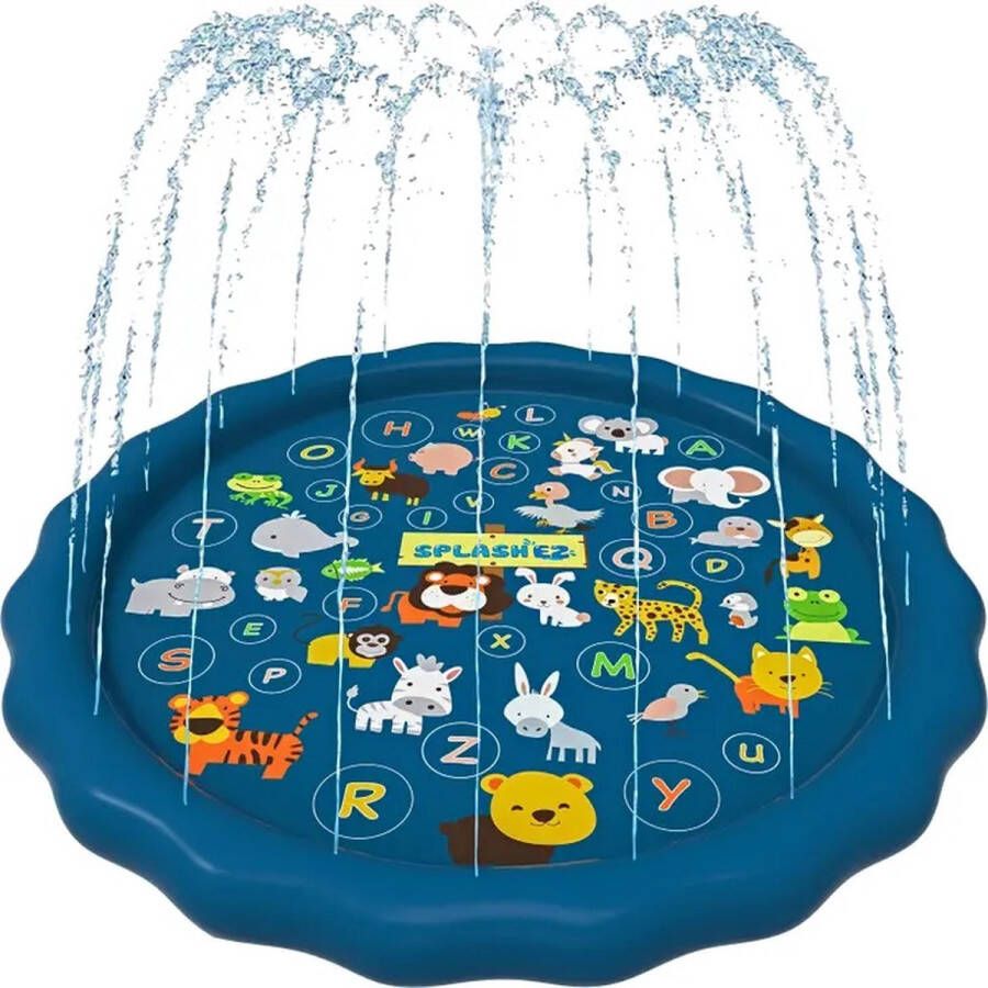 SplashEZ A tot Z Sprinkler Zwembad Peuterbad Peuterzwembad zomer Peuter Kinder Baby zwembad Kinderzwembad zwembadje speelzwembad buitenzwembad opblaas zwembad