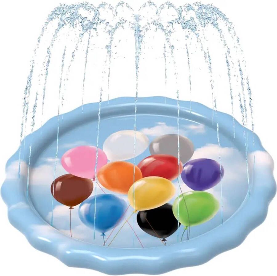 SplashEZ Gekleurde ballonnen waterspeelmat zwembad met fontein Sprinkler Zwembad Peuterbad Peuterzwembad zomer Peuter Kinder Baby zwembad Kinderzwembad zwembadje speelzwembad buitenzwembad opblaas zwembad