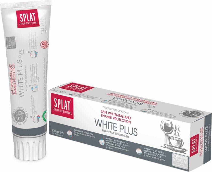 Splat 3x Tandpasta Professional White Plus 100 ml