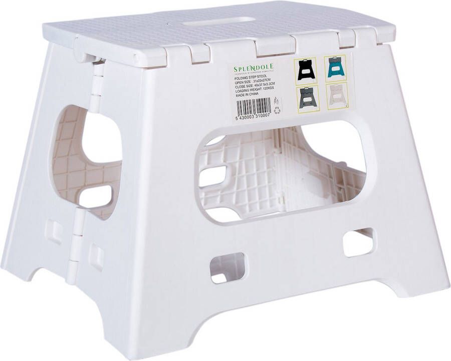 Splendole Keukentrap huishoudtrap Opstapkrukje 27 CM Wit