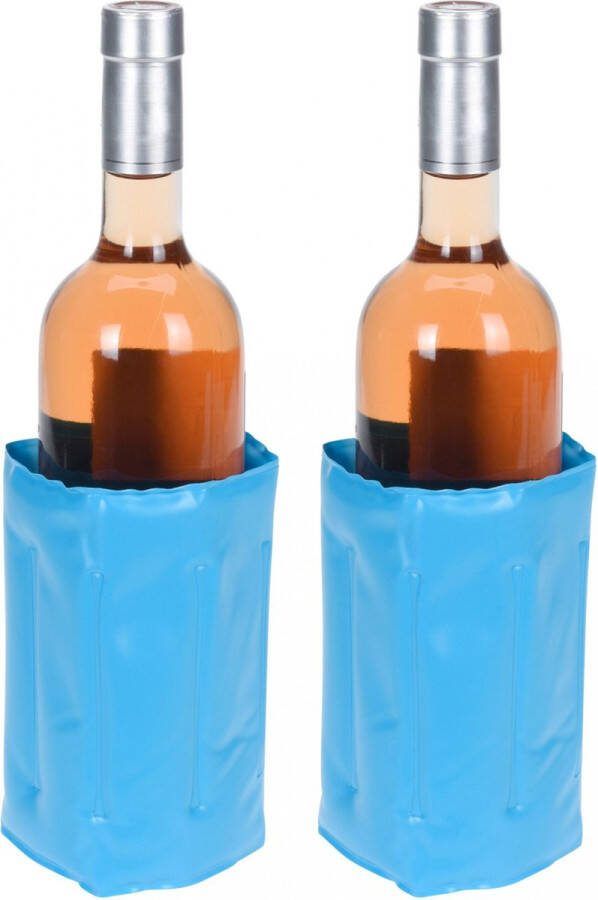 Splendole Set van 2 Wijnkoeler Champagnekoeler Wijnfleskoelers Flessenhoes Blauw