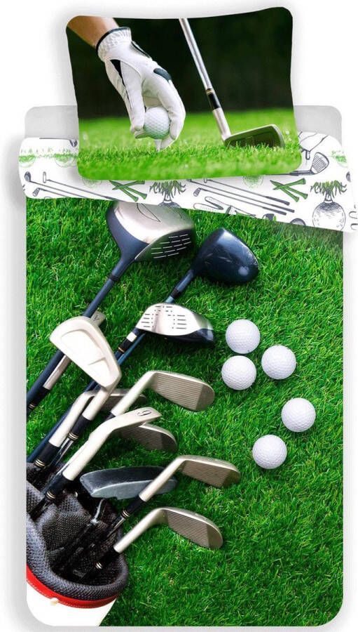 SimbaShop Sport Dekbedovertrek Golf Eenpersoons 140 x 200 cm Groen