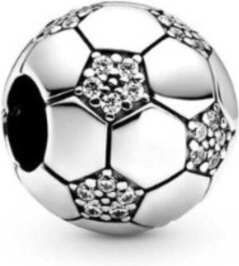 SportPresent Bedel |Hobbybedel- Bedel voor Pandora Armband Handbal Voetbal Charm Zilver 925 Zirkonia Armband Kraal Sportbedel Sportsieraad Ketting Voetbal Kraal Teamkado