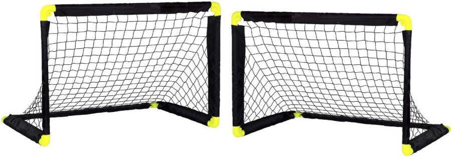 SportX Set van 2x stuks voetbal goals voetbaldoeltjes 90 x 59 x 61 cm Voetbaldoel