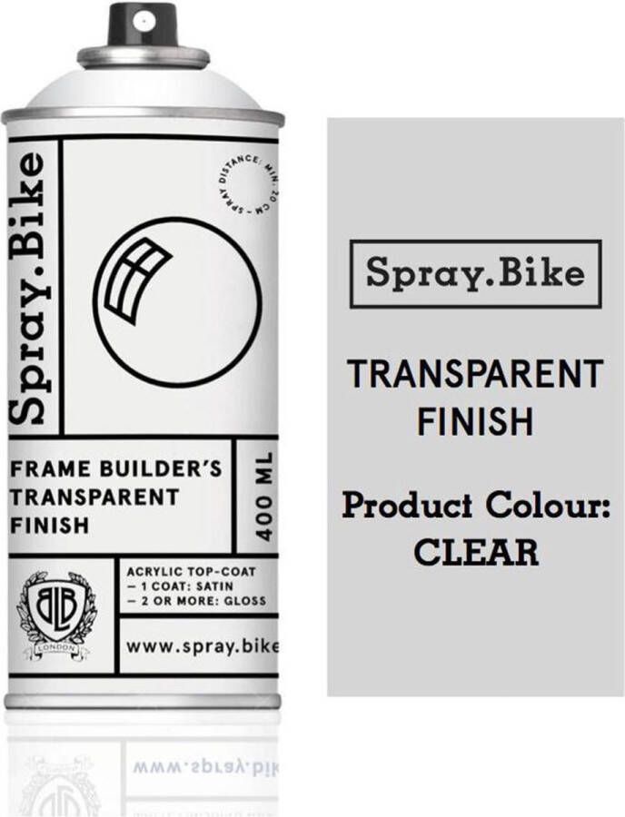 Spray.Bike Fietsframe Gloss Vernis Spuitverf Transparant Finish 400ml Spuitbus