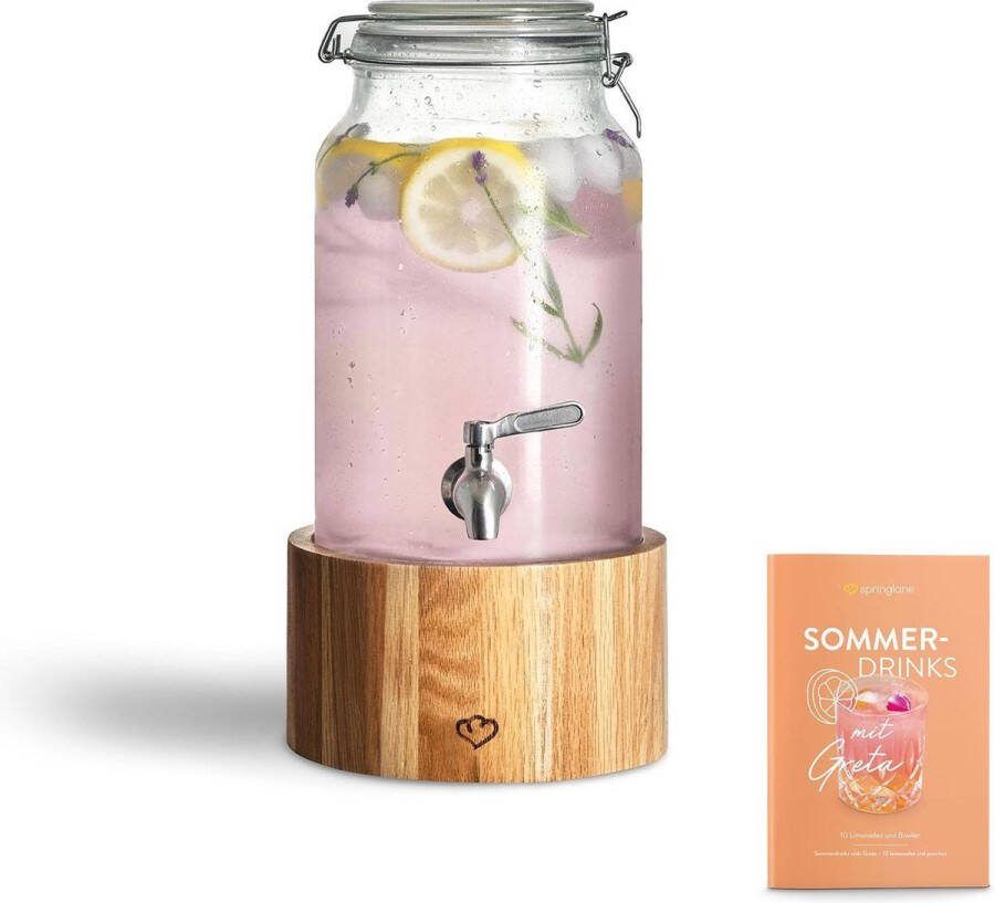 Springlane Glazen drankdispenser met kraantje Greta 3 8L