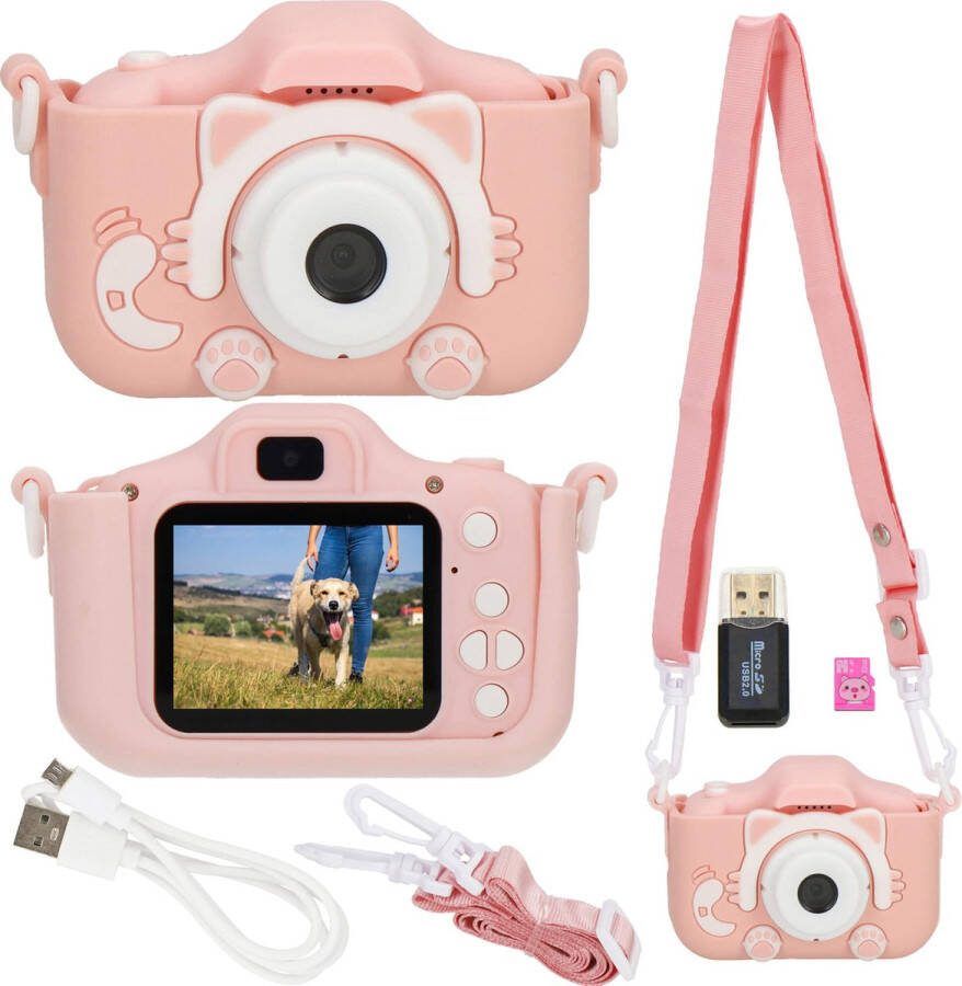 Springos Digitale Camera Kindercamera Kindvriendelijk Kitten Roze
