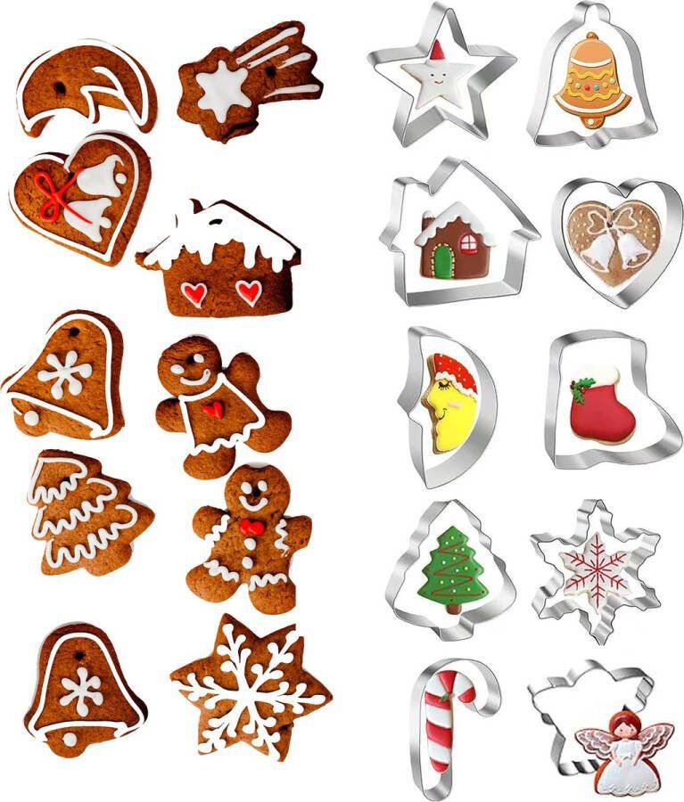 Springos Koekjesvormen Uitsteekvorm Kerstkoekjes Zilver- 10 Stuks