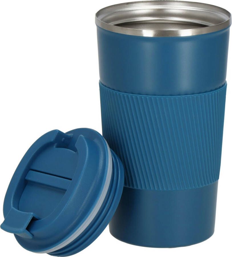 Springos Thermosfles Thermoskan 500 ML RVS Blauw