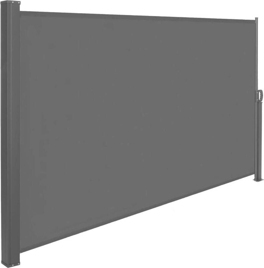 Springos Windscherm Tuinscherm Oprolbaar Waterbestendig Staal Aluminium Lichtgrijs 300 X 160 CM