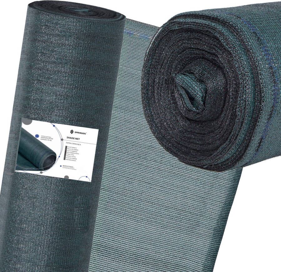 Springos Zichtbreeknet Zichtdoek Privacynet Schaduwdoek Rol 1 5 x 25 m 90 % Schaduw 65g m² Groen