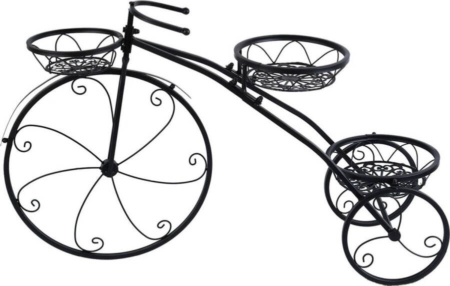 SQIZZ Plantenrek metaal zwart Fiets driewieler 3 plateaus (tuin buitenshuis)