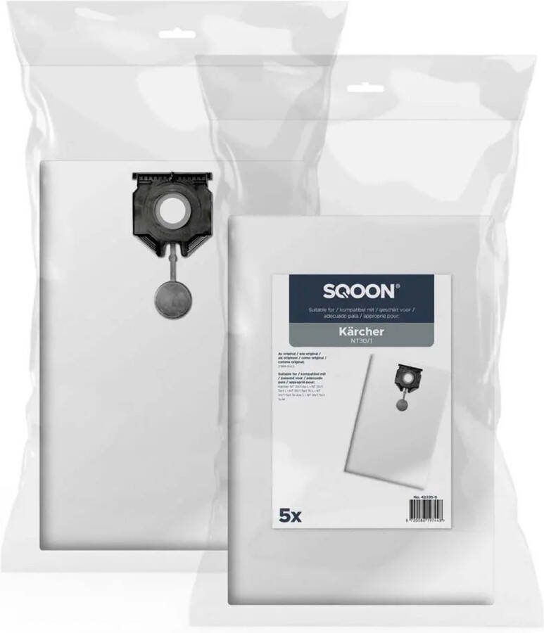 SQOON Stofzuigerzakken geschikt voor Kärcher NT30 1 Series Model 2.889-154.0 5 stuks