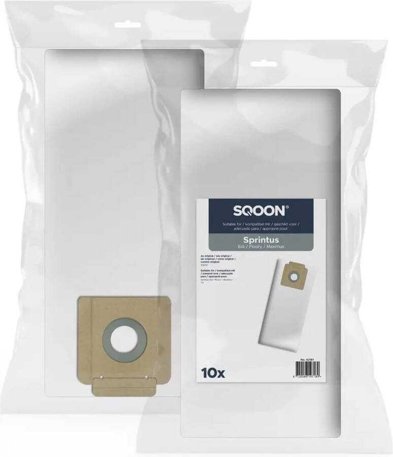 SQOON Stofzuigerzakken geschikt voor Sprintus Era Maximus T11 Floory Model 106061 10 stuks