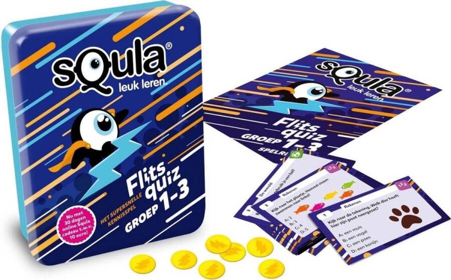 Identity Games Educatieve spellenbundel Squla 2 stuks Flitsquiz Groep 1 t m 5 Kaartspel