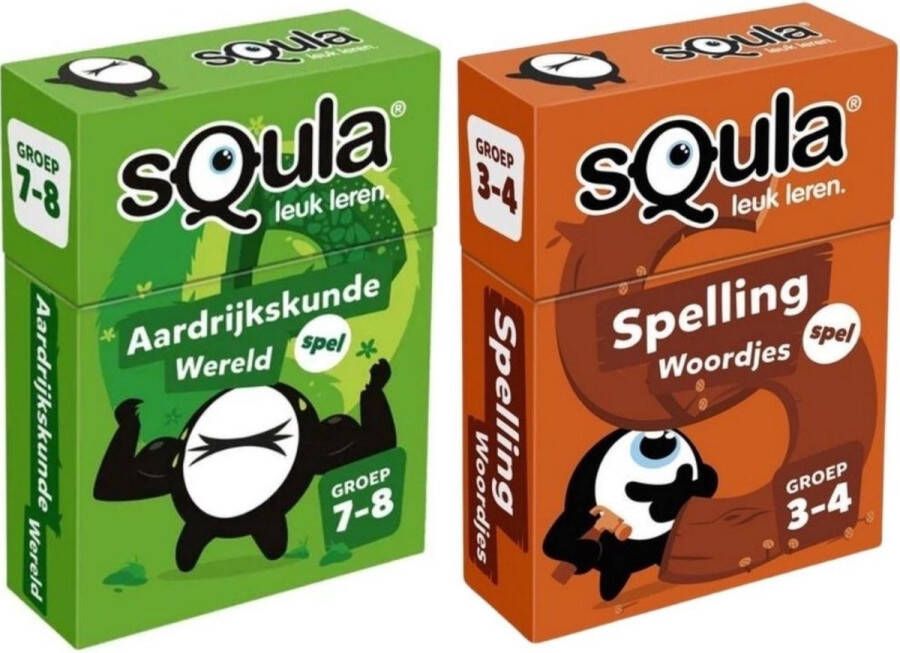 WAYS Spellenbundel Squla 2 stuks Groep 3-4 & 7-8 Aardrijkskunde & Spelling