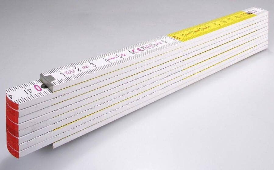 Stabila 1328 Duimstok hout wit geel 2m