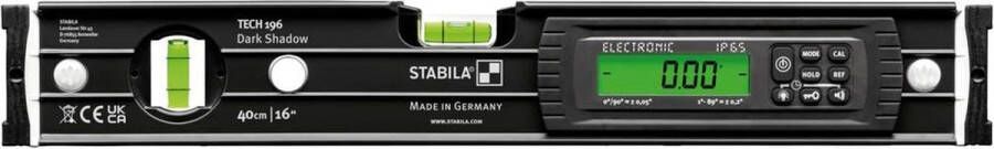 Stabila TECH 196 Dark Shadow 20006 Digitale waterpas 40 cm 360 ° 0.5 mm m