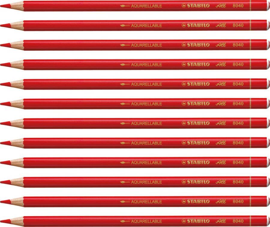 STABILO All Speciaal Kleurpotlood Rood Schrijft Op Vrijwel Alle Gladde Oppervakken Doos 12 stuks