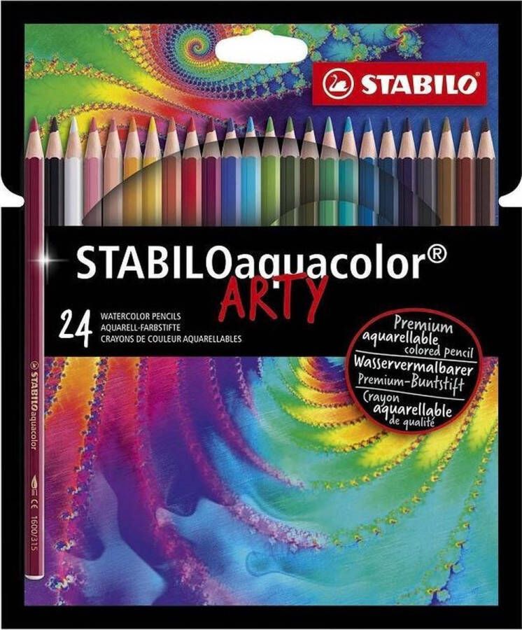 STABILO Aquacolor Premium Aquarel Kleurpotlood ARTY etui 24 Kleuren