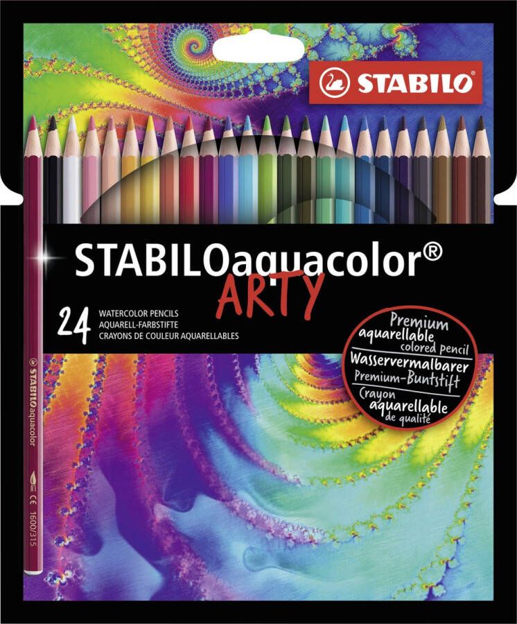 STABILO Aquacolor Premium Aquarel Kleurpotlood ARTY etui 24 Kleuren