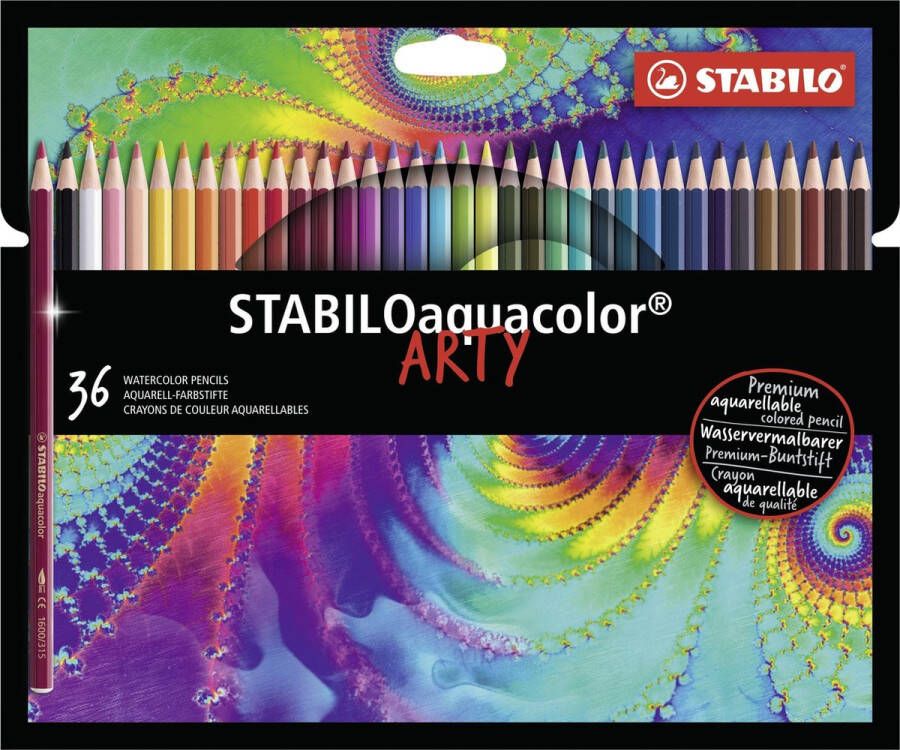 STABILO Aquacolor Premium Aquarel Kleurpotlood ARTY etui 36 Kleuren