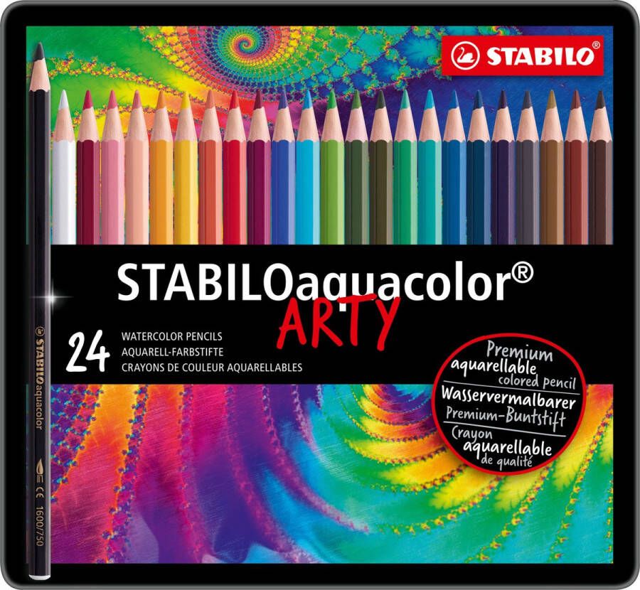 STABILO Aquacolor Premium Aquarel Kleurpotlood Metalen Etui Met 24 Kleuren