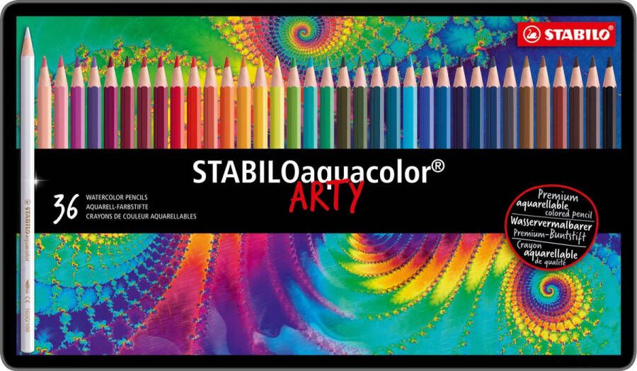 STABILO Aquacolor Premium Aquarel Kleurpotlood Metalen Etui Met 36 Kleuren