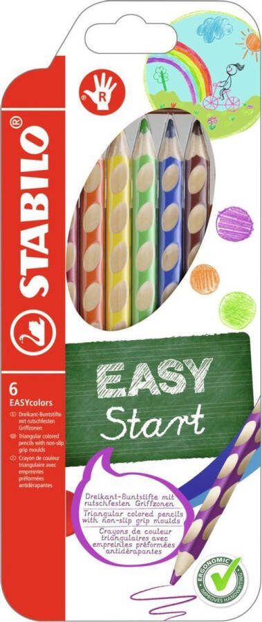 STABILO EASYcolors Ergonomisch Kleurpotlood Rechtshandig Extra Dikke 4.2 mm Kern Etui Met 6 Kleuren