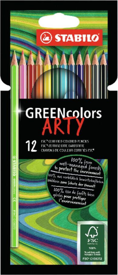 STABILO GREENcolors FSC Gecertificeerd Kleurpotloden ARTY Etui 12 Kleuren