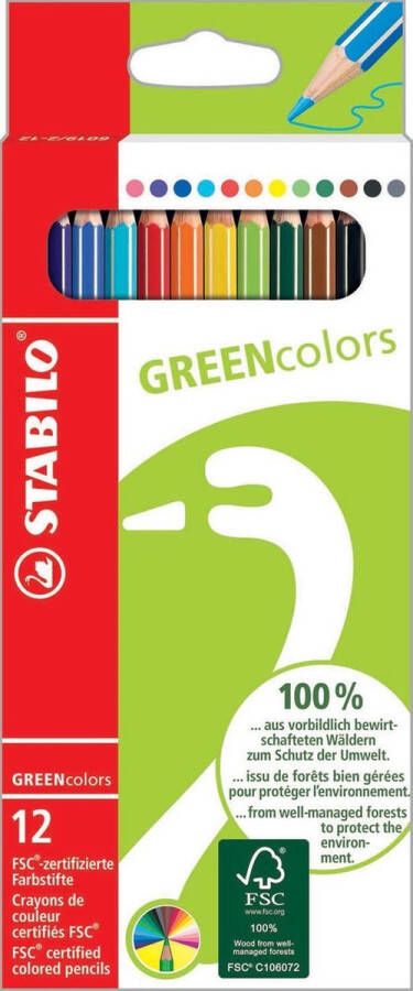 STABILO GREENcolors Kleurpotloden Etui 12 stuks