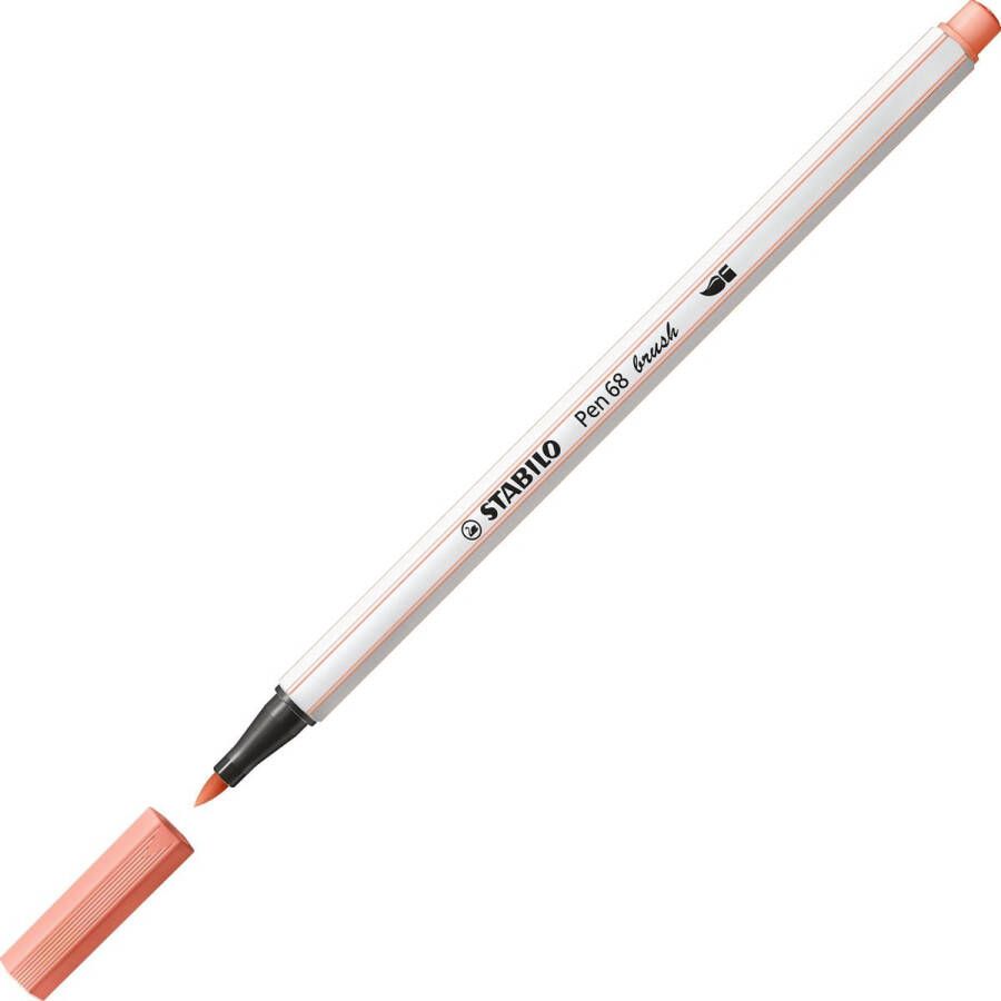 STABILO Pen 68 Brush Premium Brush Viltstift Met Flexibele Penseelpunt Abrikoos per stuk