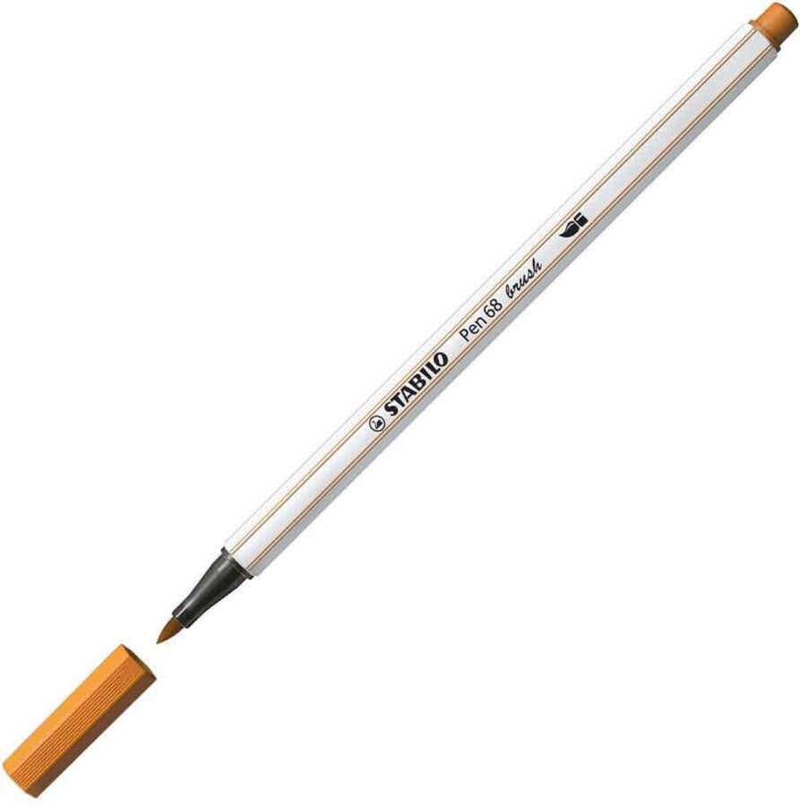 STABILO Pen 68 Brush Premium Brush Viltstift Met Flexibele Penseelpunt Donker Oker per stuk