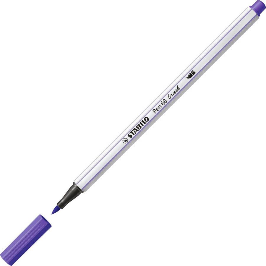 STABILO Pen 68 Brush Premium Brush Viltstift Met Flexibele Penseelpunt Paars per stuk