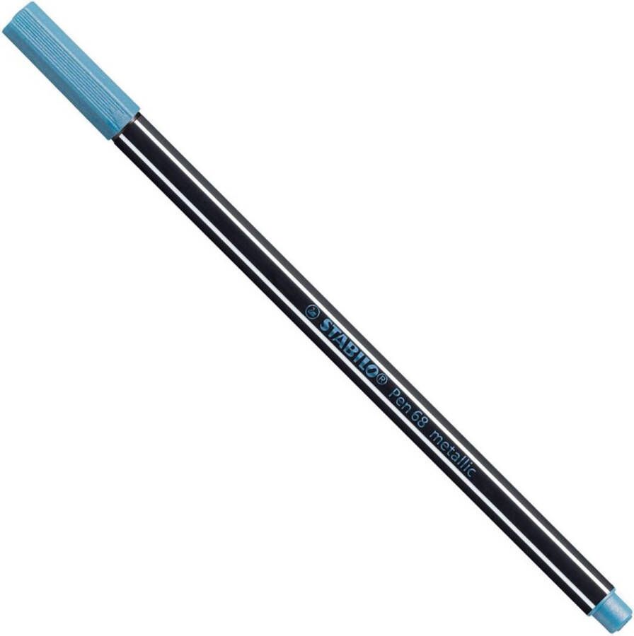 STABILO Pen 68 Metallic Premium Metallic Viltstift Metallic Blauw per stuk