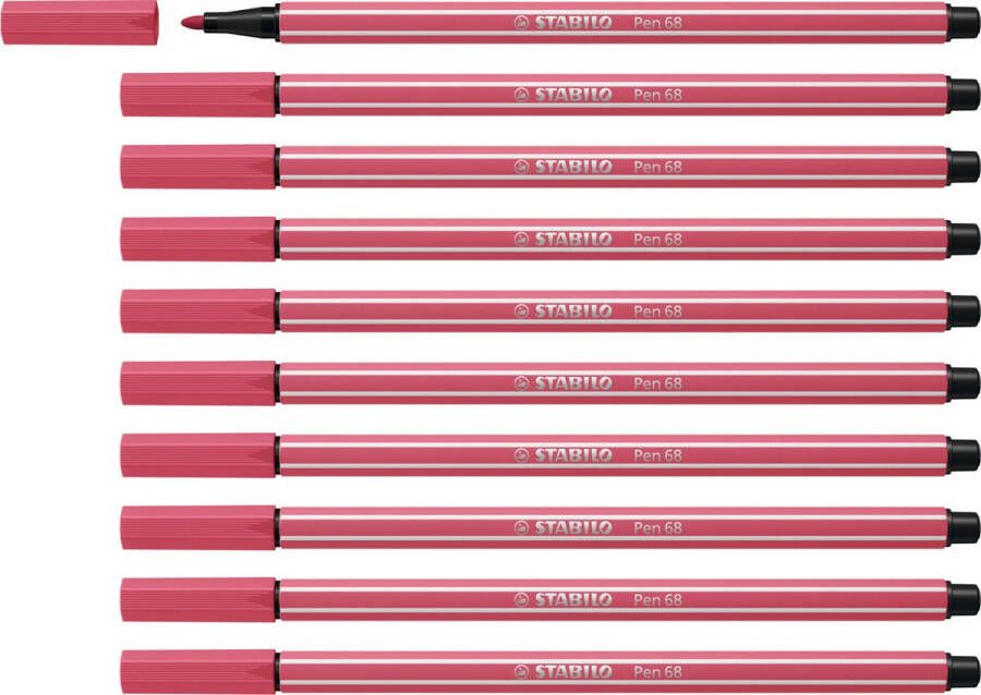 STABILO Pen 68 Premium Viltstift Aardbeien Rood Doos 10 stuks