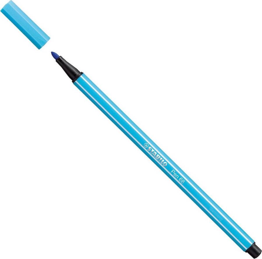 STABILO Pen 68 Premium Viltstift Azuur Blauw per stuk